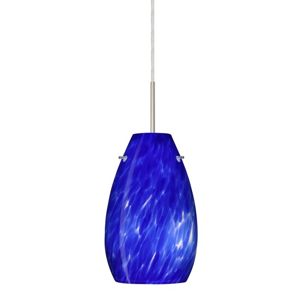 Besa Lighting Pera 9 Cord Pendant, Blue Cloud, Satin Nickel Finish, 1x9W LED 1JT-412686-LED-SN - main